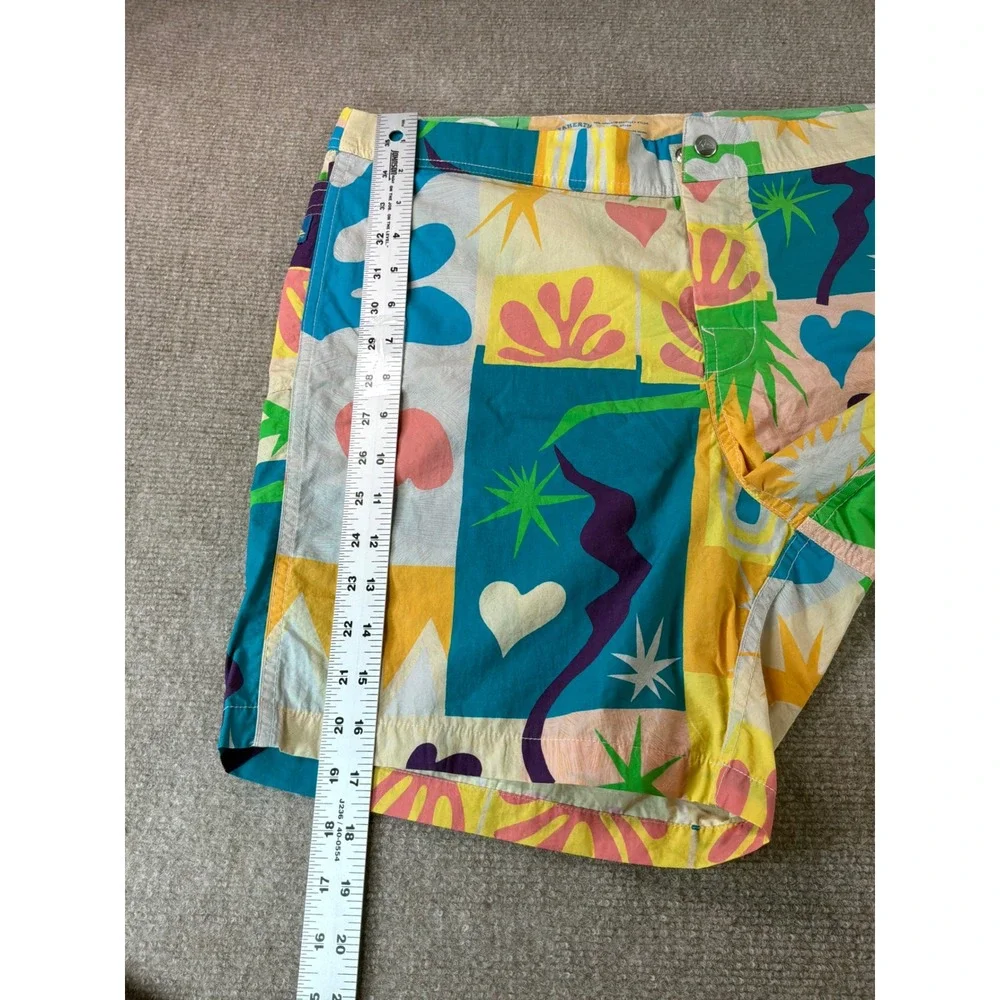 Faherty Quiksilver Mens 34 Board Shorts Multi Color Abstract Heart Print Swim